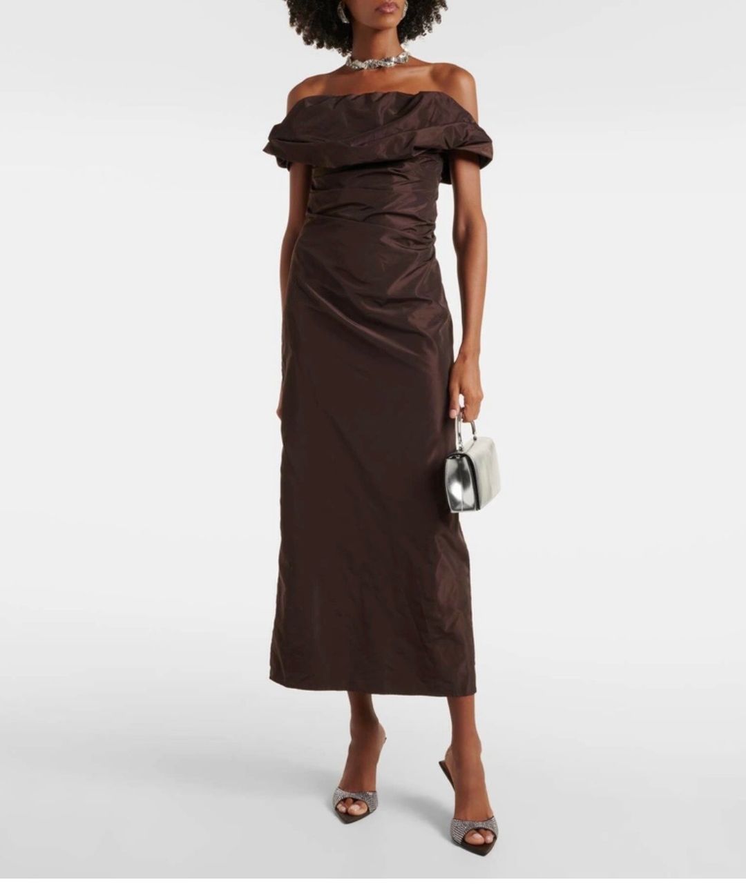 Andrea off shoulders nylon dress