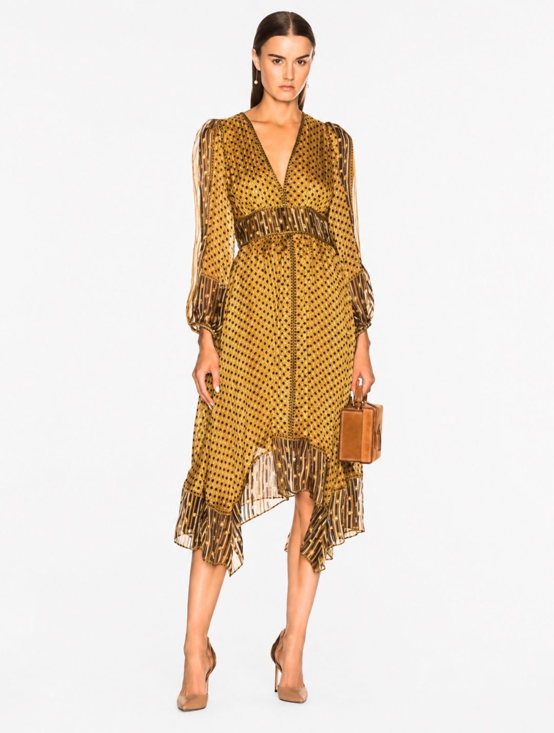 Ulla Johnson 100% Silk Golden Tent Flutter Dress