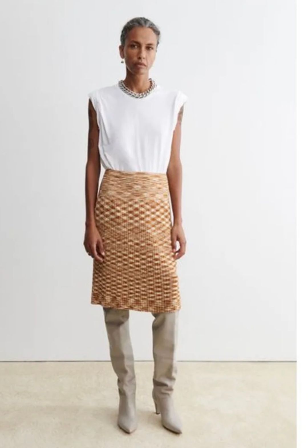 Vaz skirt in burnt orange spacedye