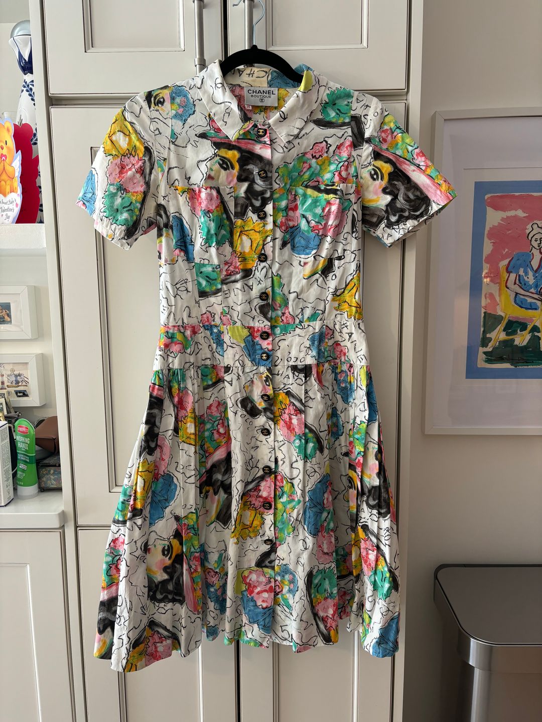 1995 Mademoiselle Print Button-up Dress