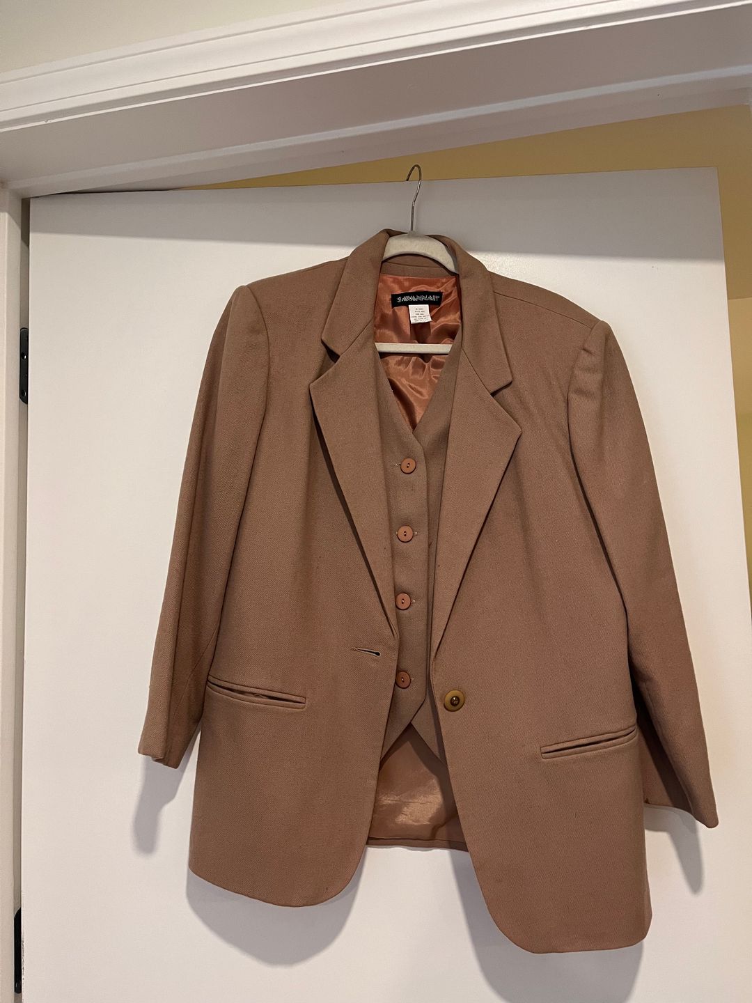 Vintage Wool 2-Piece Suit, Jacket & Waistcoat 