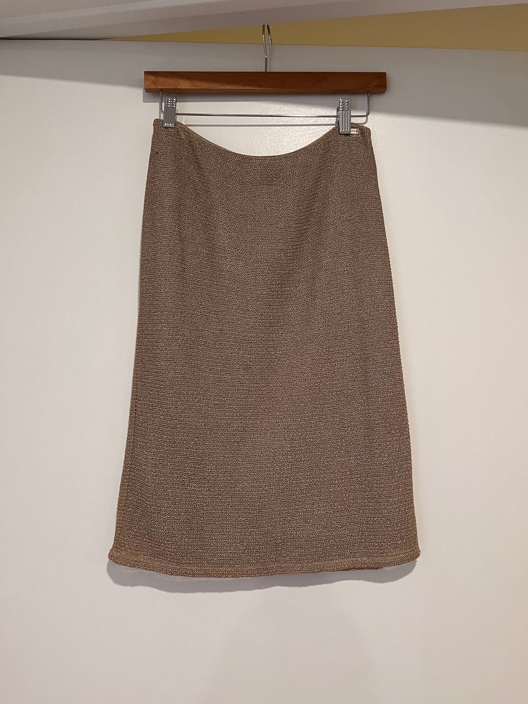 Vintage Chanel Gold Chainmail Knee-Length Skirt