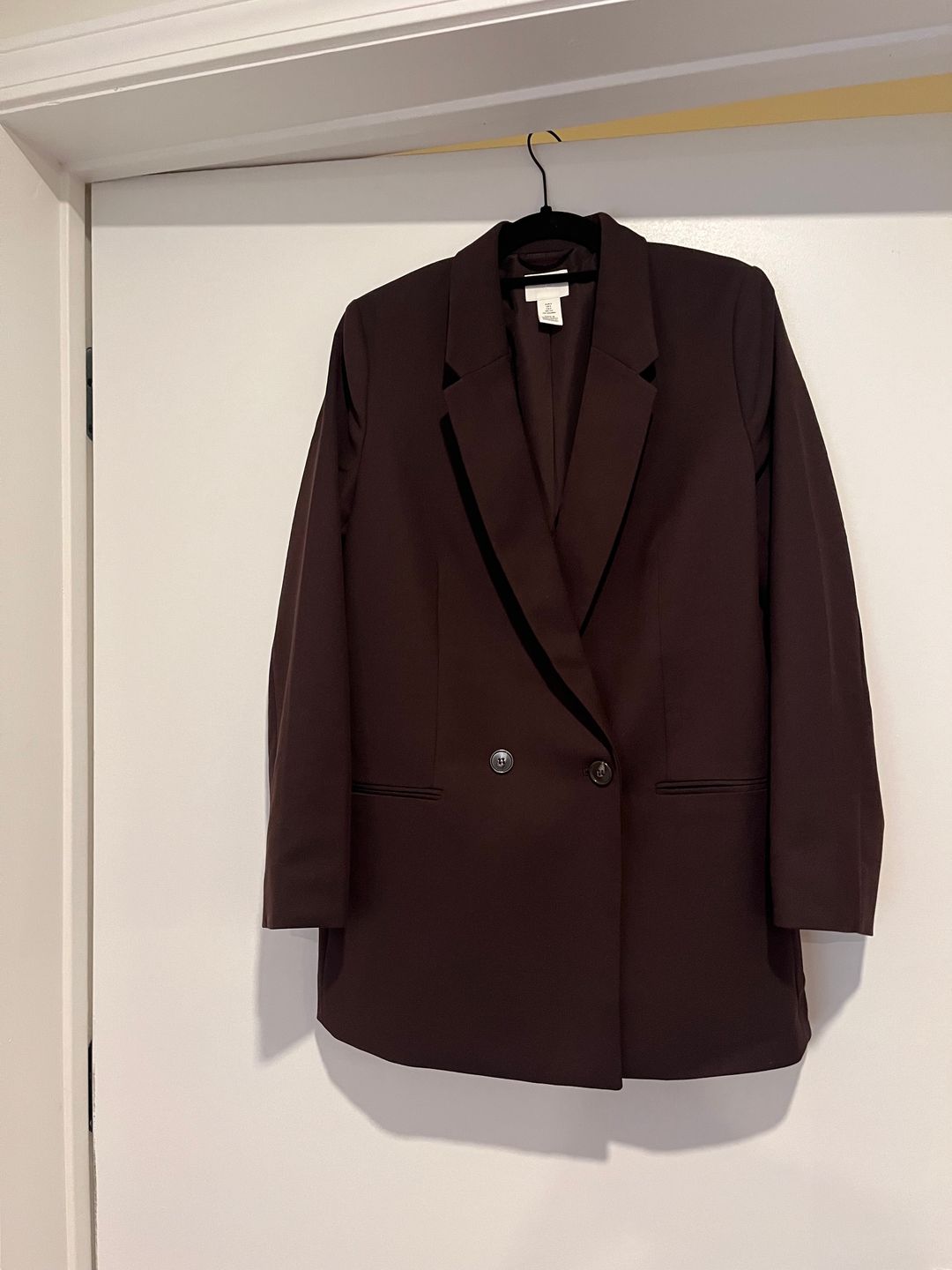 H&M Chocolate Brown Double-Breasted Blazer
