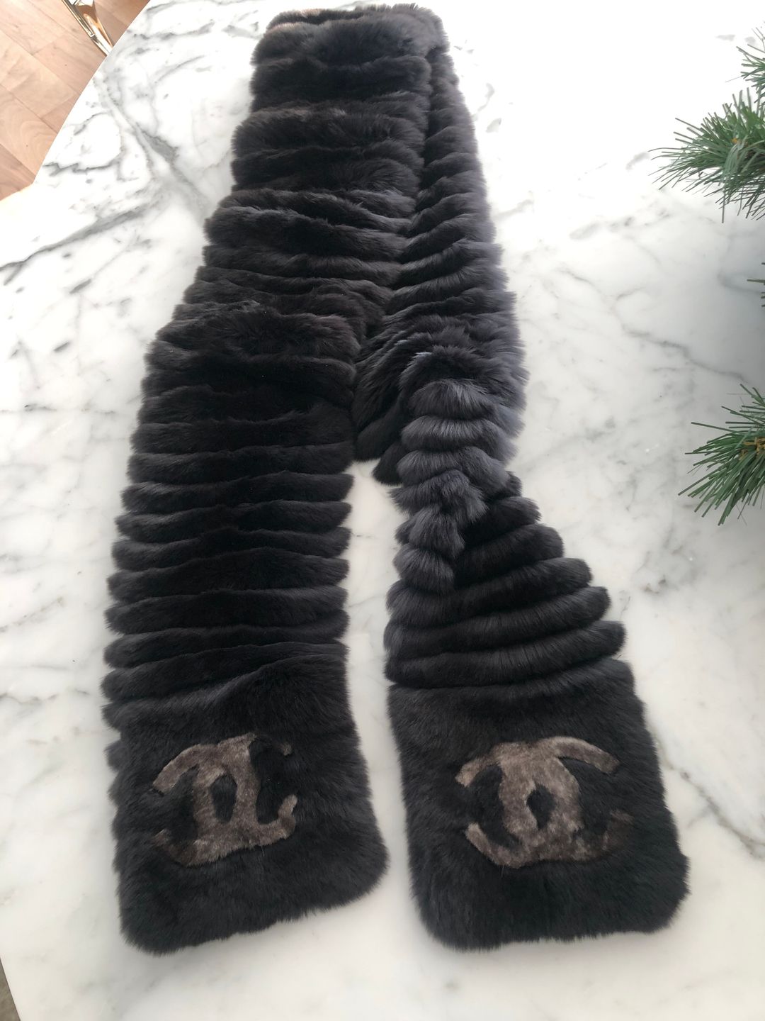 2014 Brown Orylag Rabbit Fur CC Stole Scarf