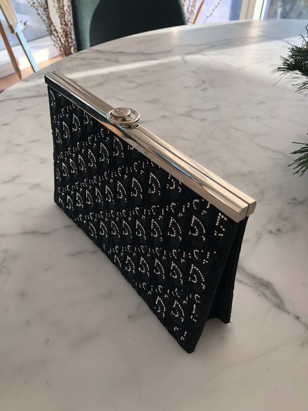 Vintage Crystal Monogram Clutch #3