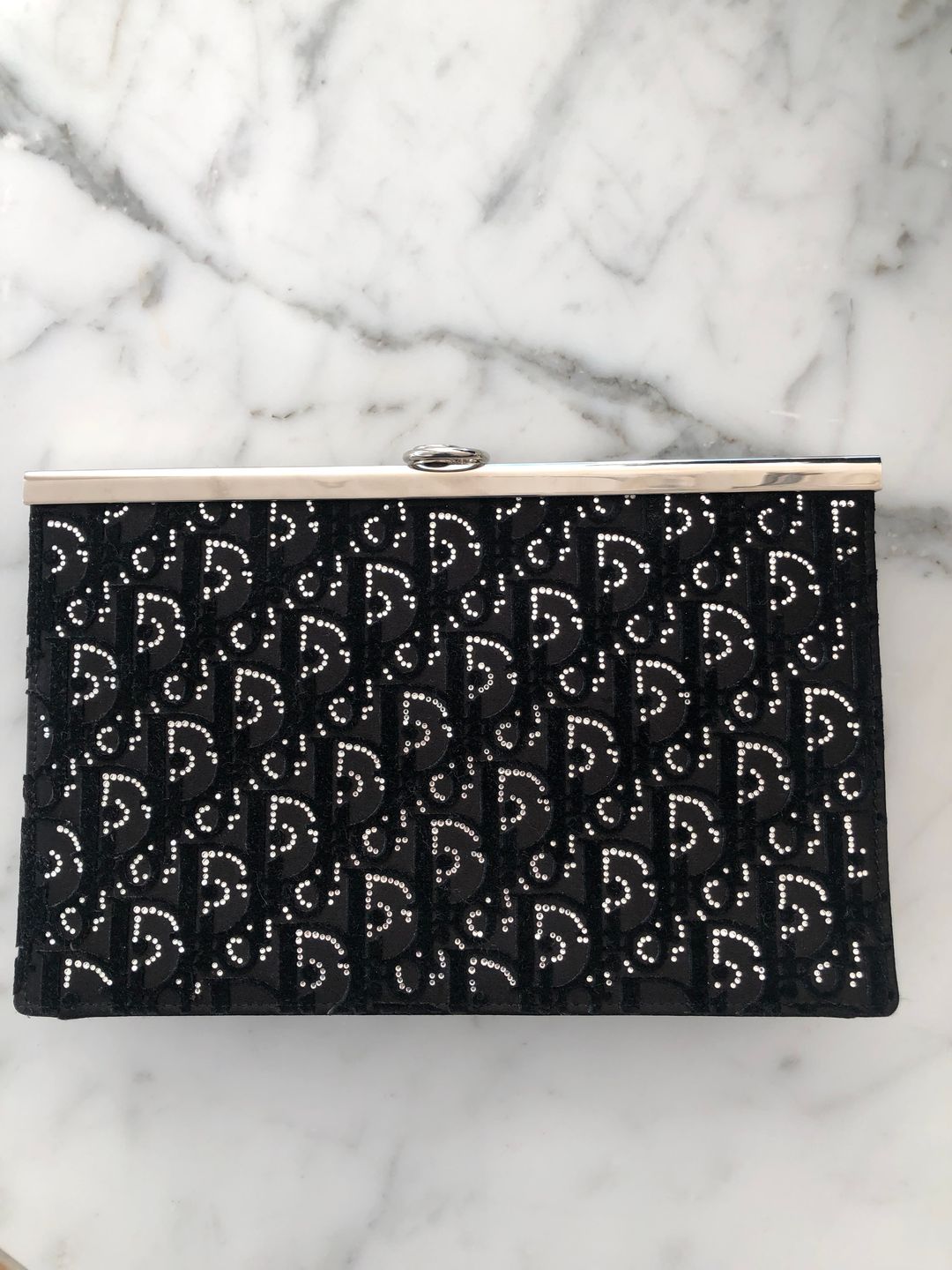 Vintage Crystal Monogram Clutch