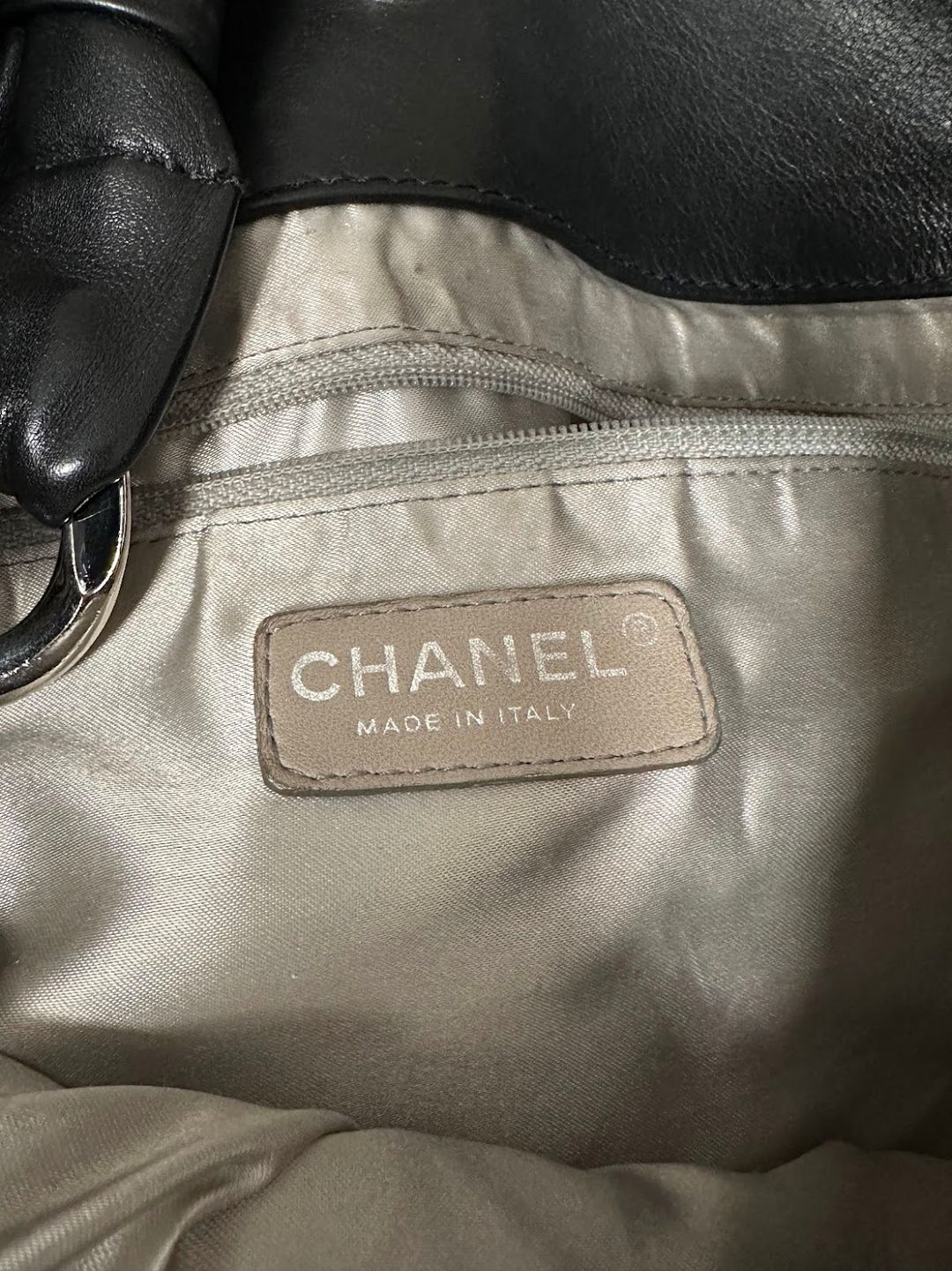 Chanel Black Large Quilted Calf Leather Tote Hobo Handbag #6