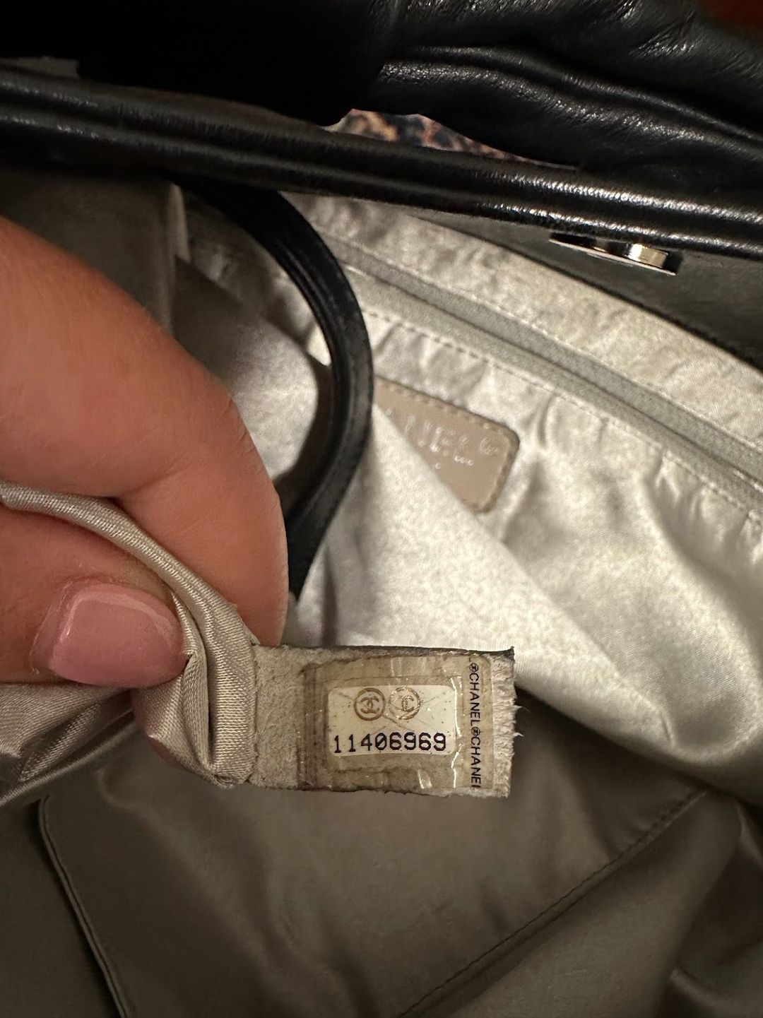 Chanel Black Large Quilted Calf Leather Tote Hobo Handbag #7