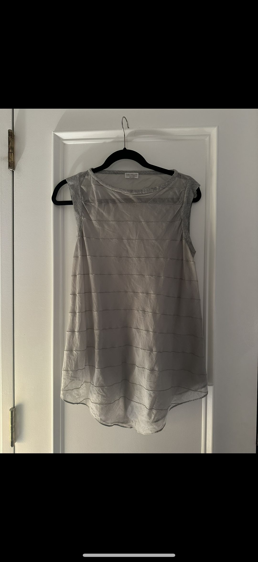 Brunello Cucinelli Sheer Embellished Top  