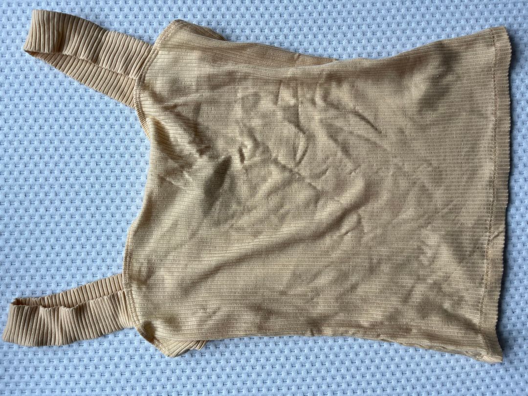 Butter yellow ribbed wide strap tank 