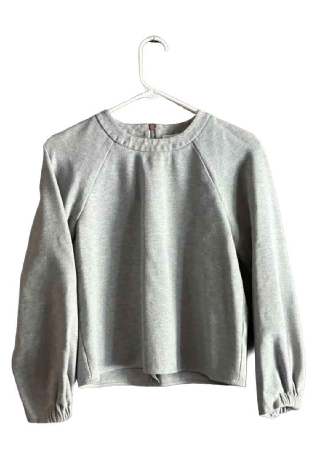 Tibi Back Zip Grey Sweatshirt