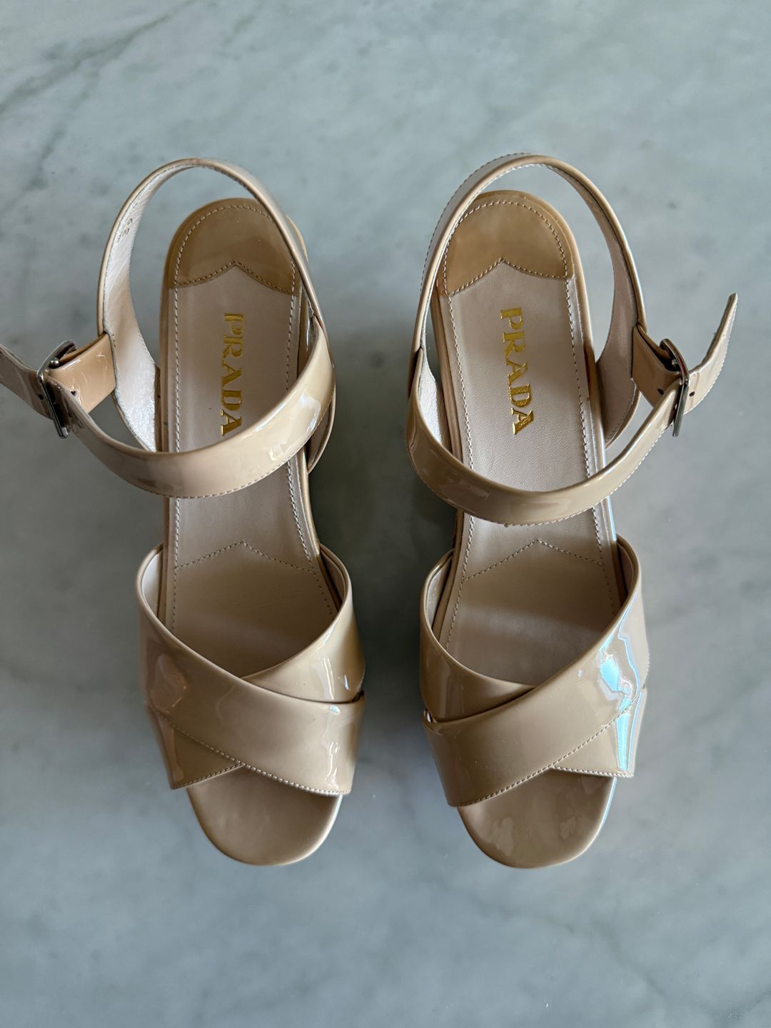 Nude Patent Leather Sandals