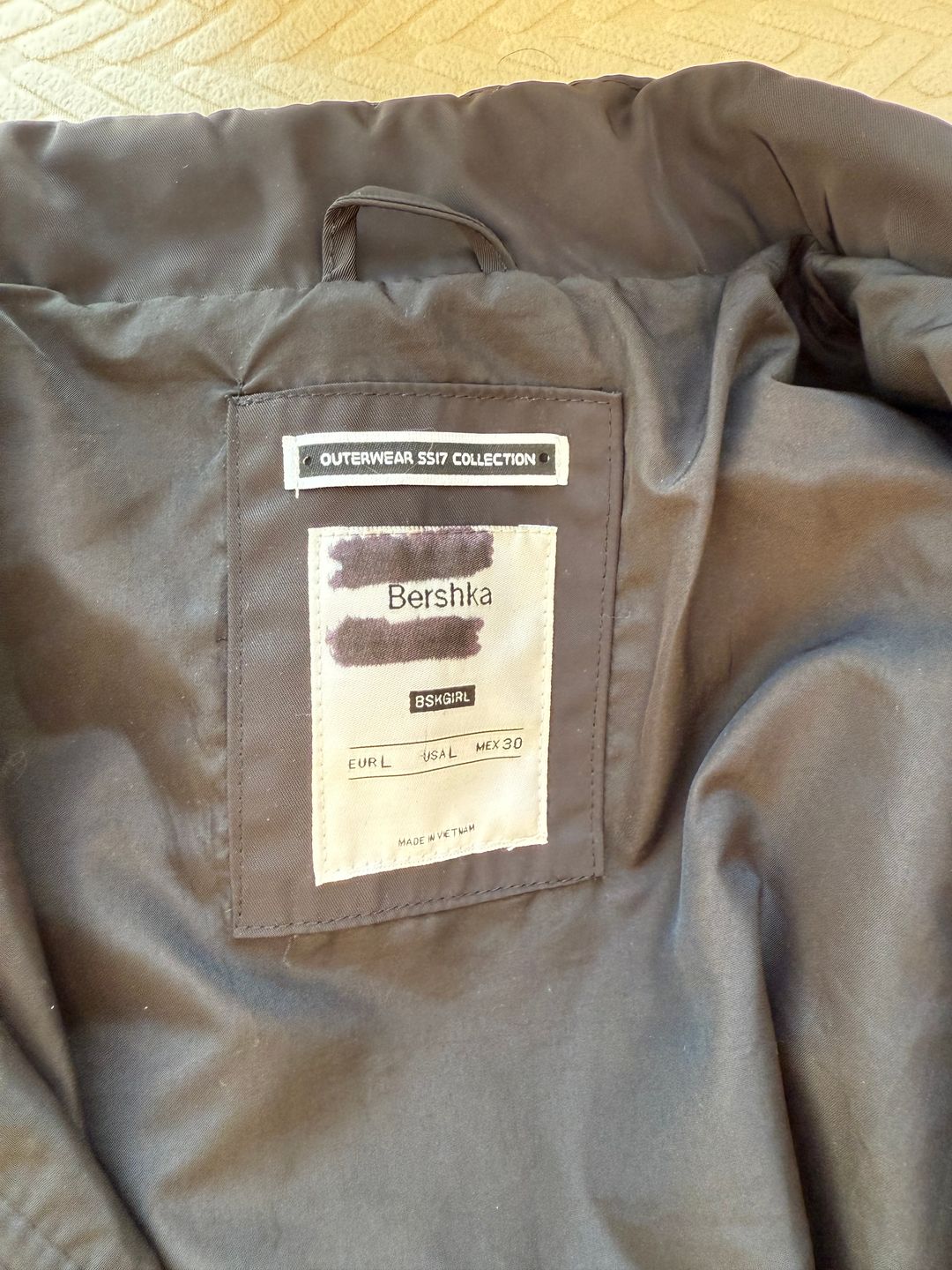 Bershka black cropped rain jacket