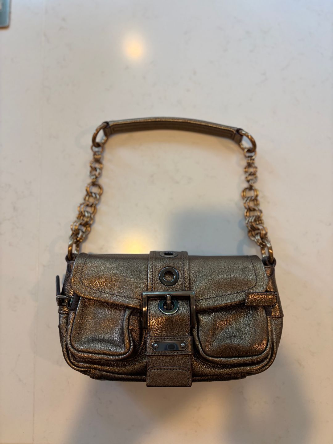 Vintage leather baguette 8”x4”x3