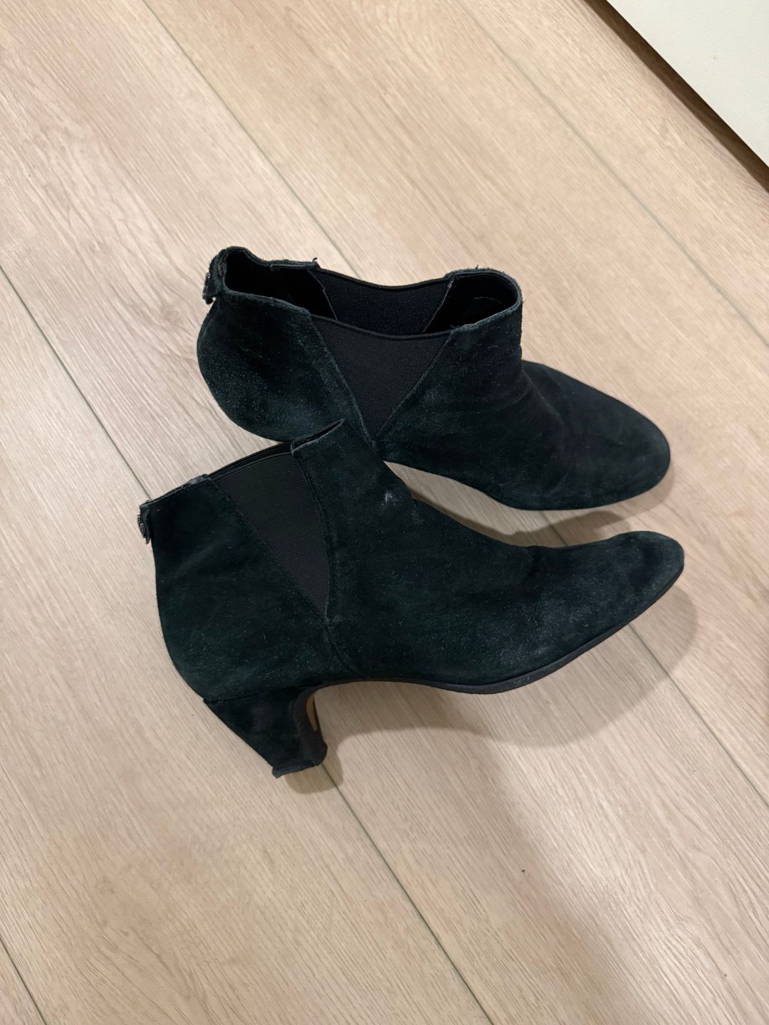 Black suede booties