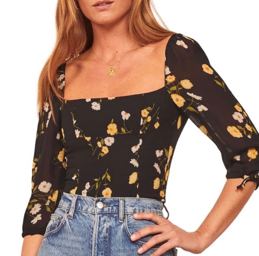Reformation Grove Square Neck Top