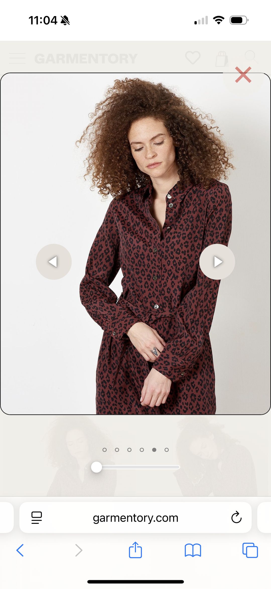 Maroon burgundy leopard shirt dress 36