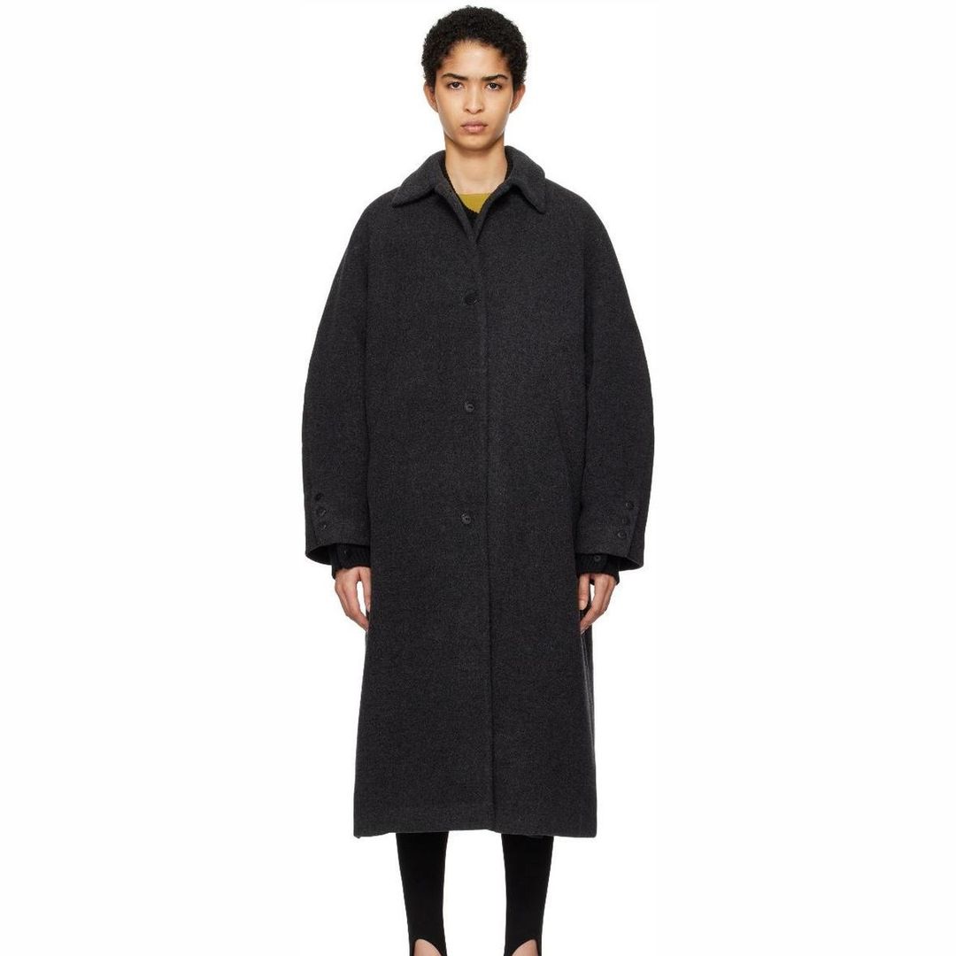 Grey wool and cashmere coat