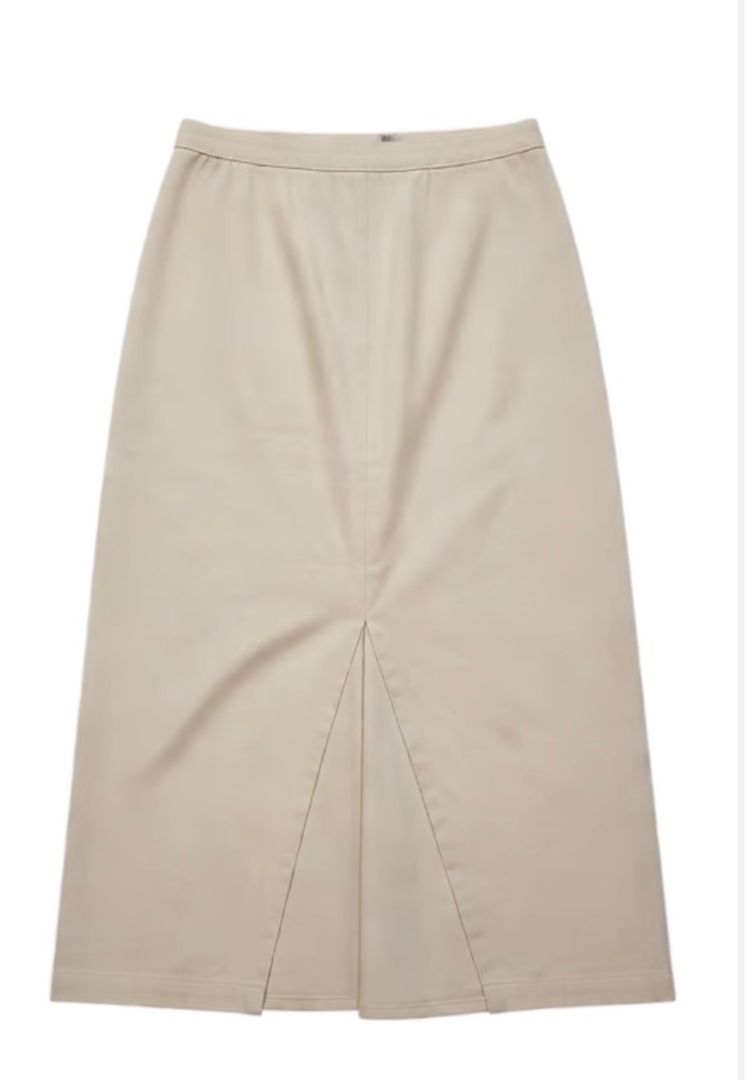 Denim Godet Midi Skirt