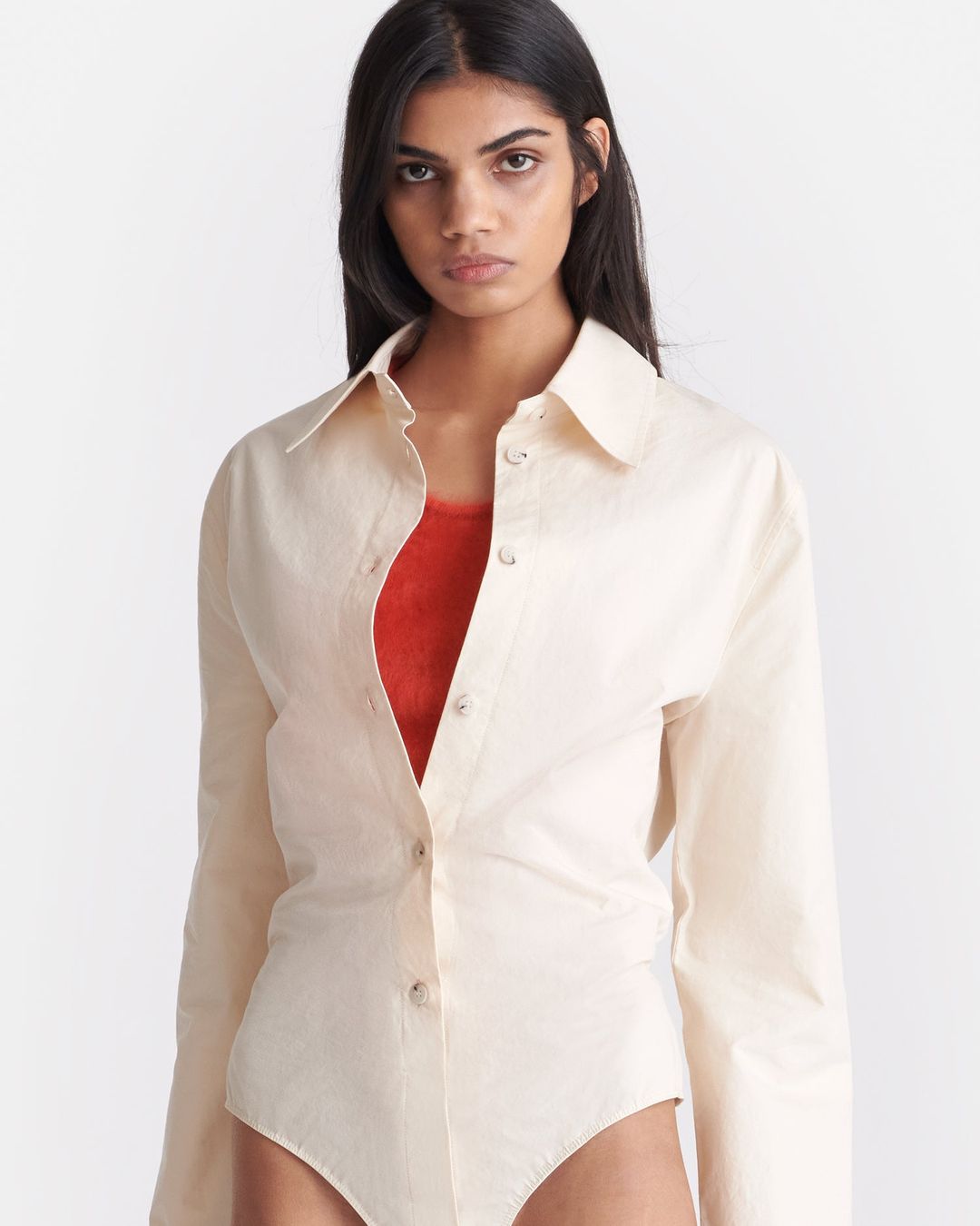 Aliska - Heavy Poplin Bodysuit - Creme #3