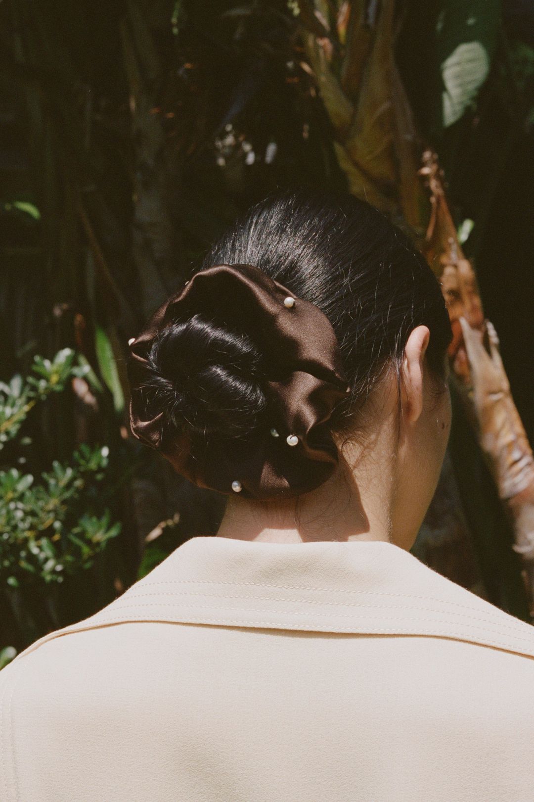 Pearl Satin Scrunchie