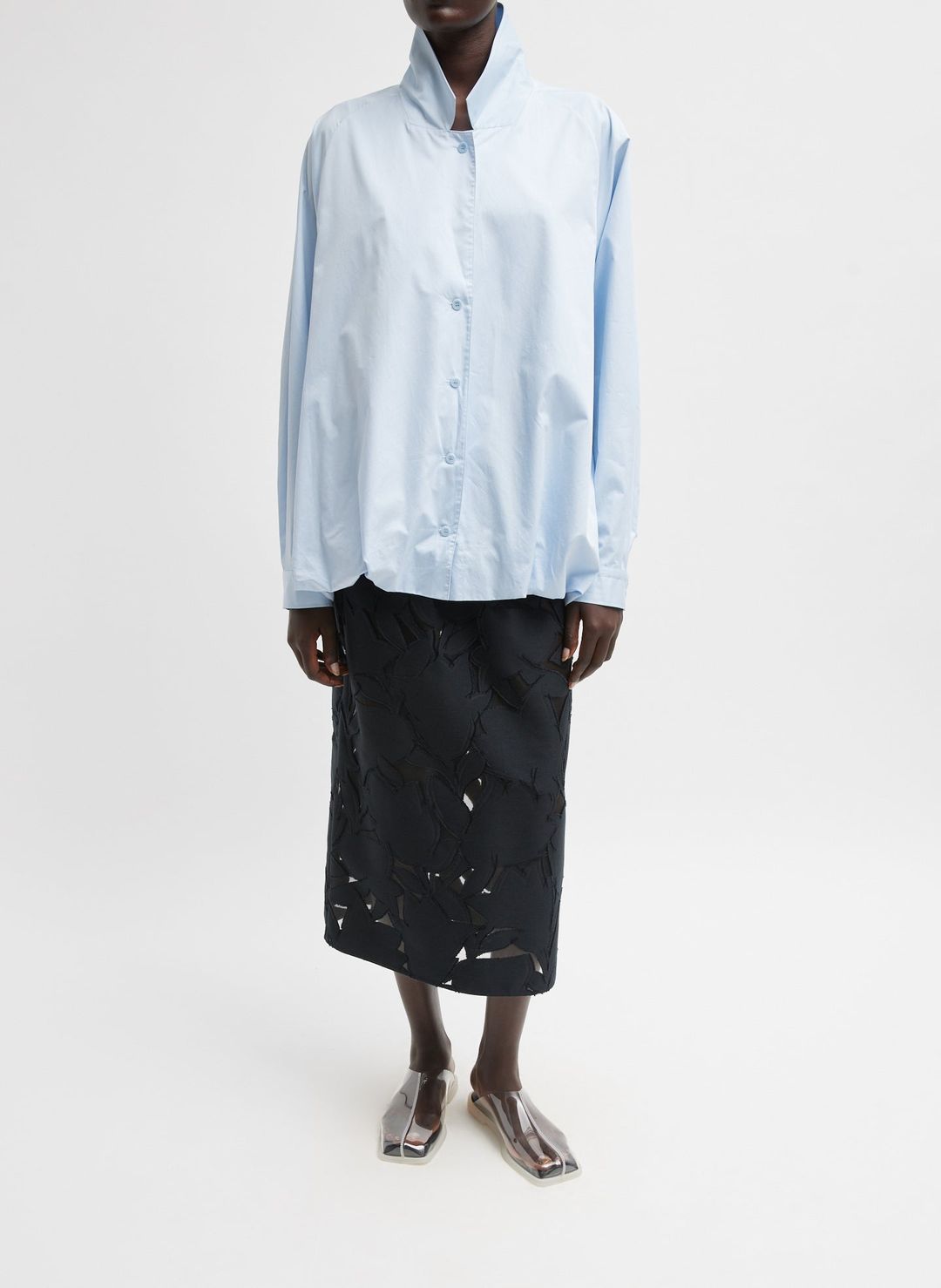 Eco Poplin Bubble Hem Shirt Jacket #4