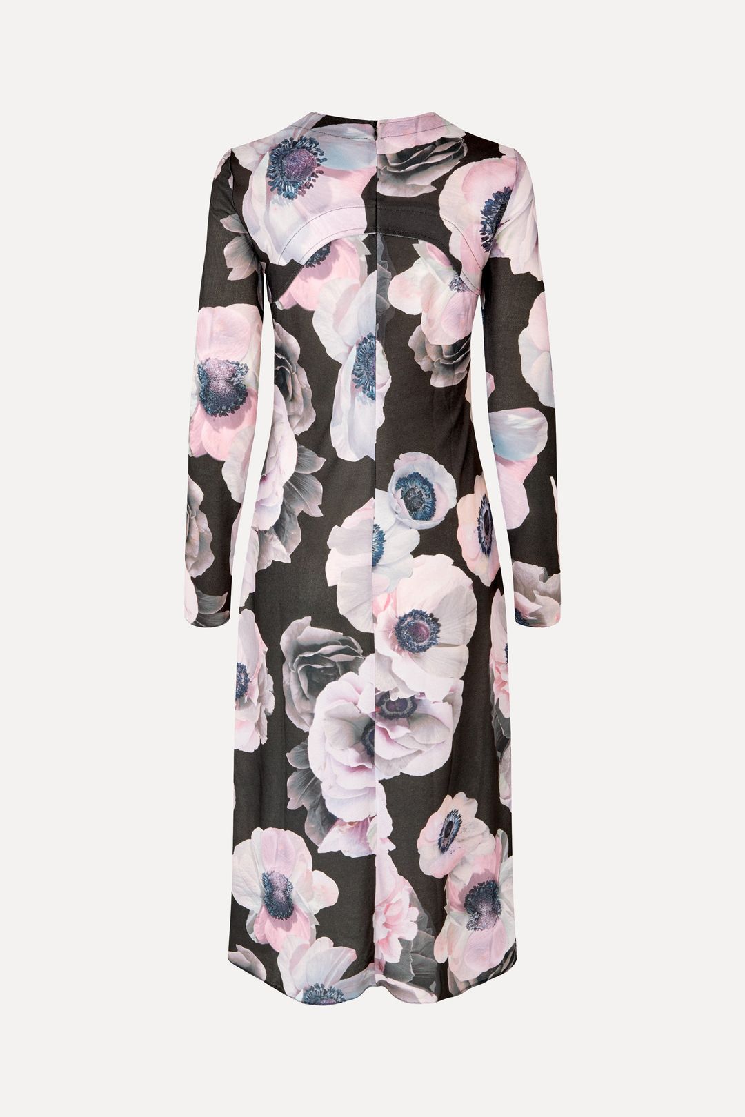 Crewneck Long Sleeve Midi Dress - Nostalgic Anemone #4