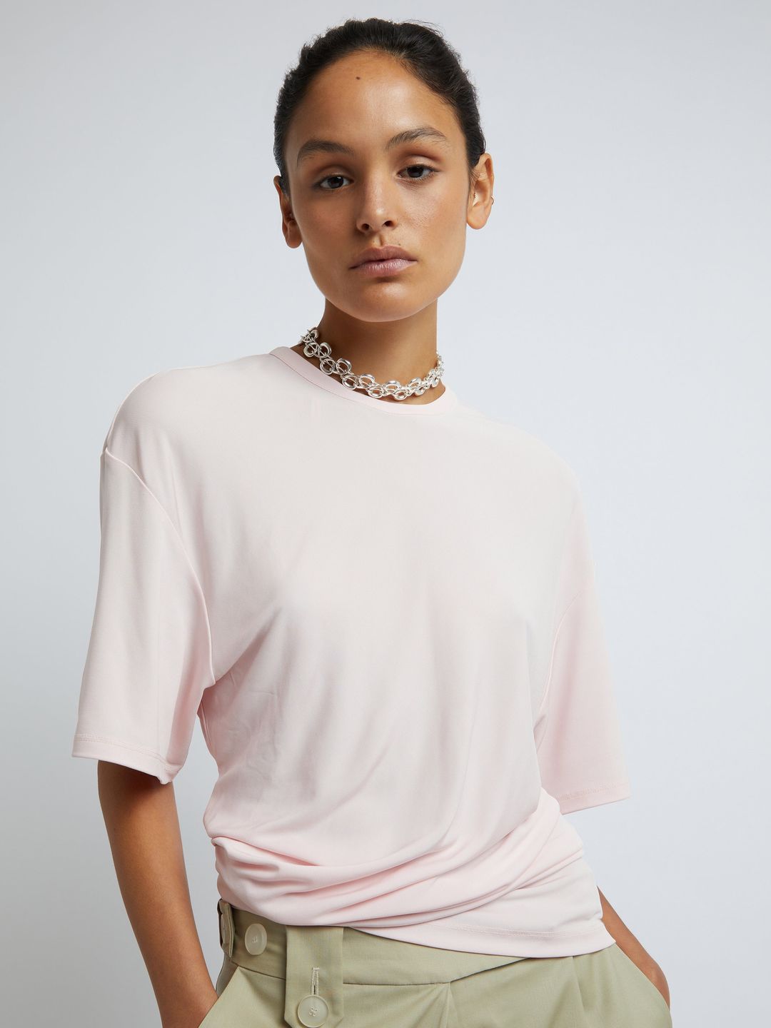 Side Cowl Waist Tee