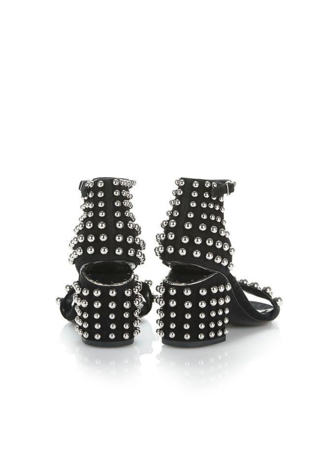 Abby Studded Tilt-heel City Sandal, Clay In Black #6