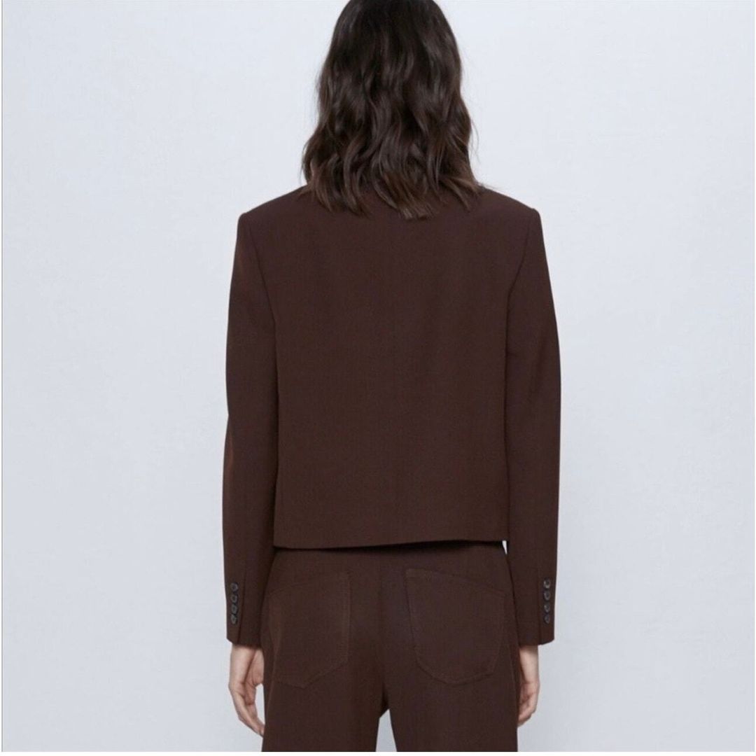 Zara Double Breasted Cropped Jacket #12