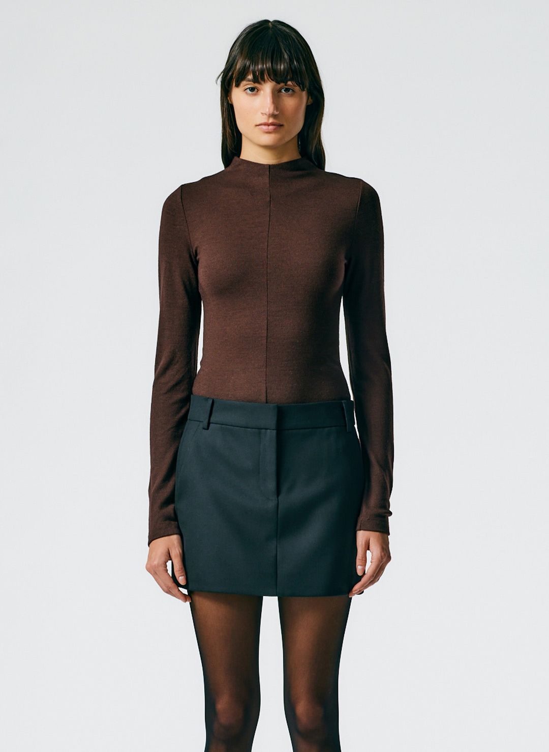 Wool Jersey Funnelneck Bodysuit