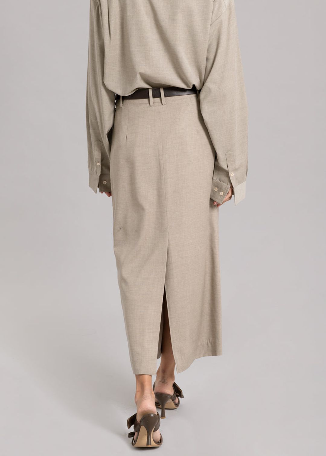 Eli Pencil Skirt - Taupe Melange