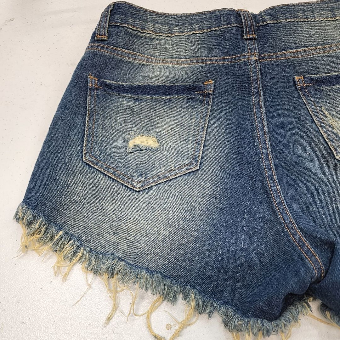 Forever 21 Blue Jean Shorts Frayed Hem #8