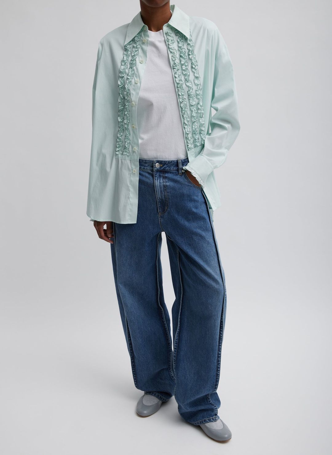 Light Weight Cotton Nylon Easy Tuxedo Shirt #8