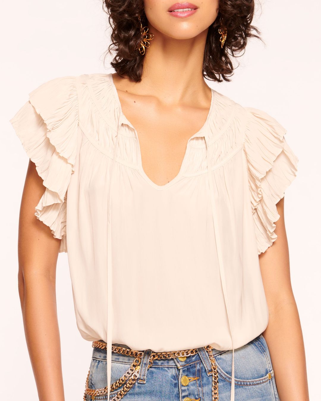 Sue Flutter Sleeve Blouse
