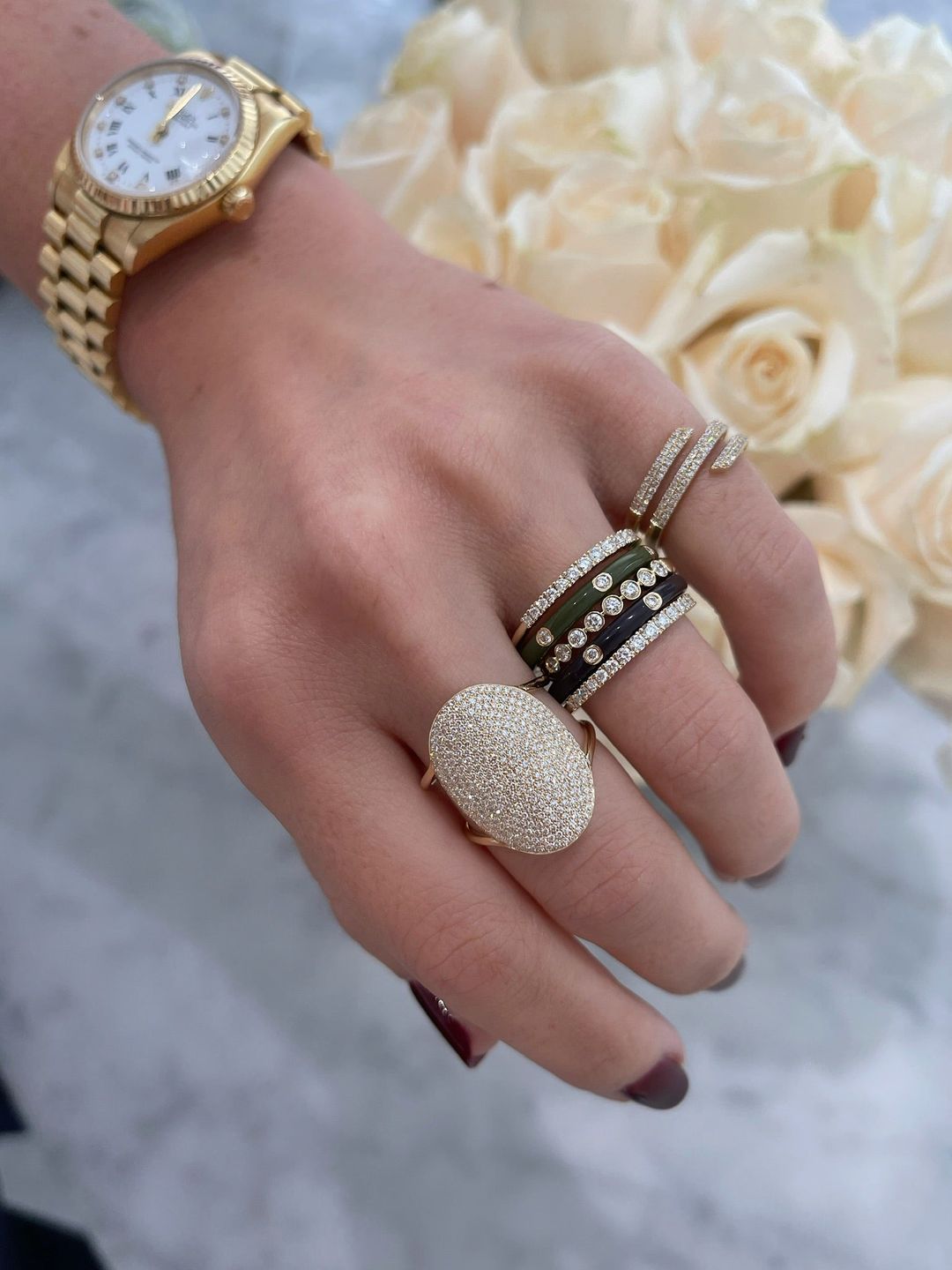 Diamond Jumbo Oval Ring #5