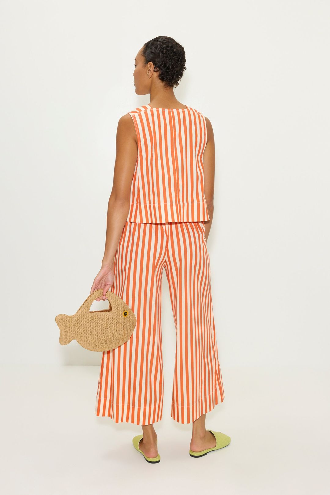 Arro Sleeveless Poplin Top in Coral Cabana Stripe #3