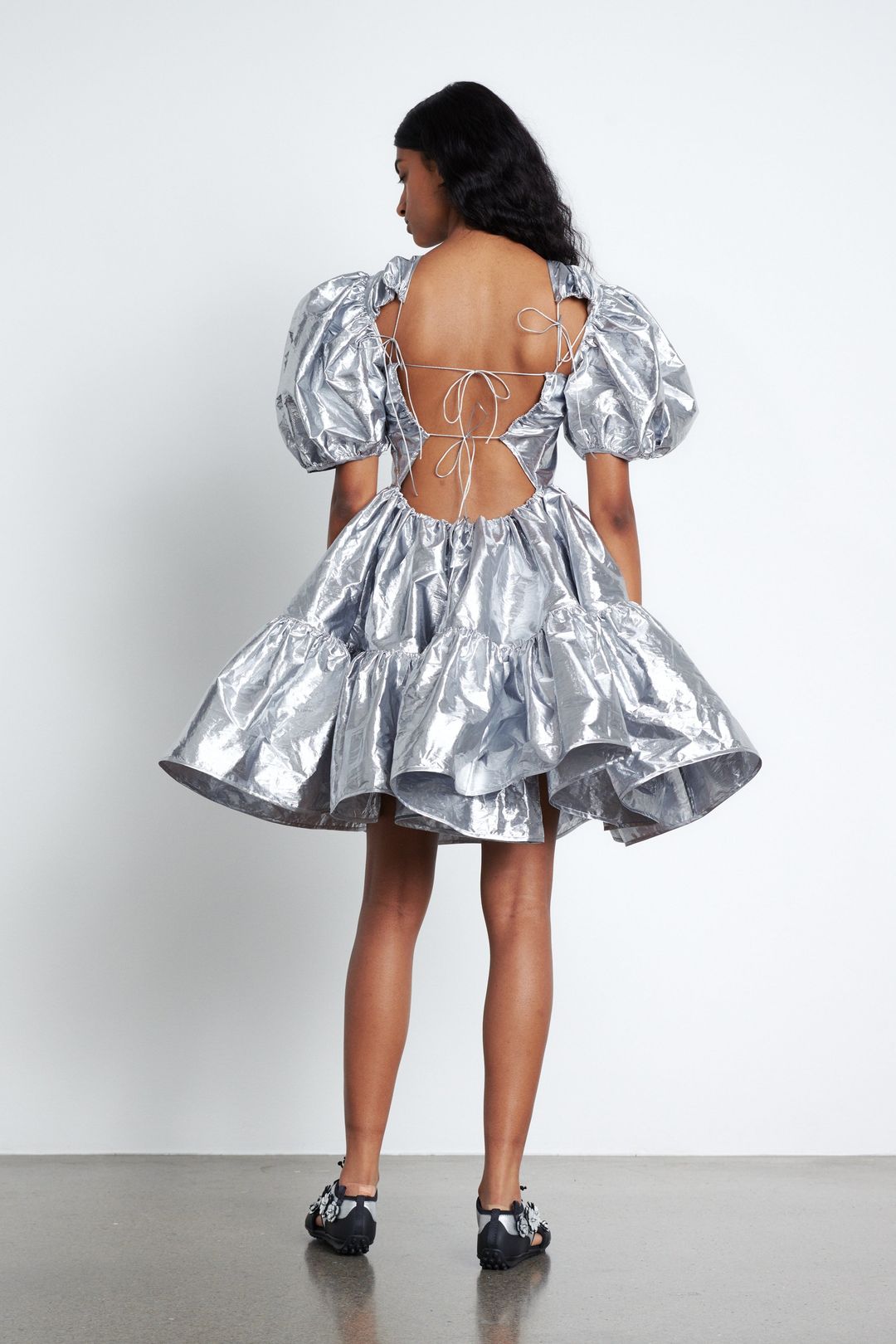 SYLVIE | DRESS COSMOS TAFFETA SILVER #4