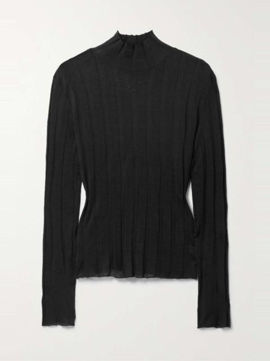Daxy ribbed linen and silk-blend turtleneck top #2