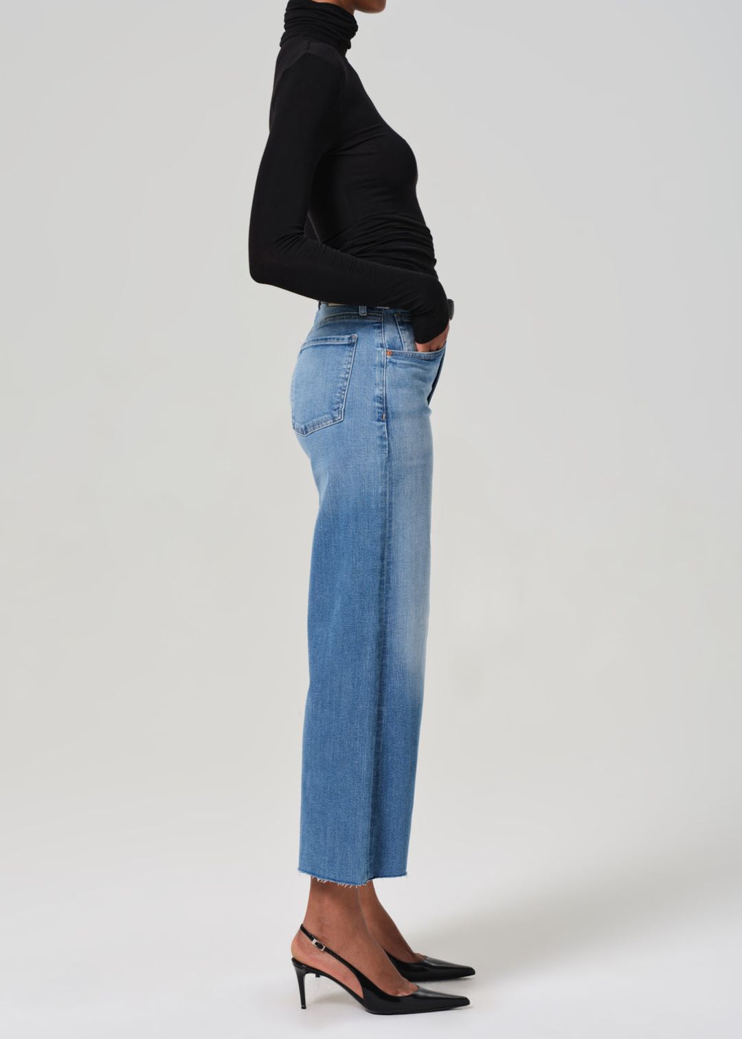Lyra Wide Leg Crop Raw Hem in Bhodi #3