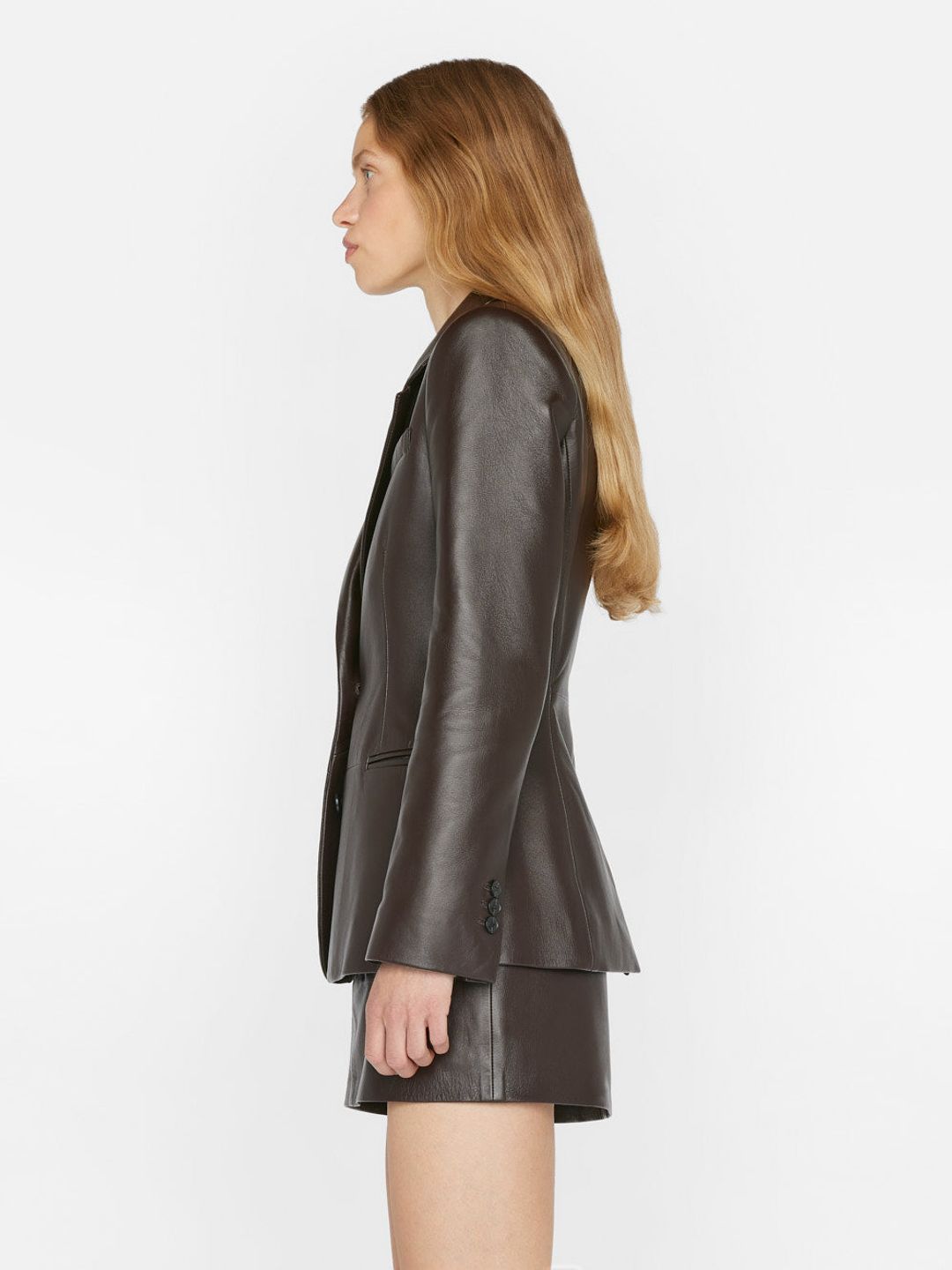 The Femme Leather Blazer -- Espresso #6