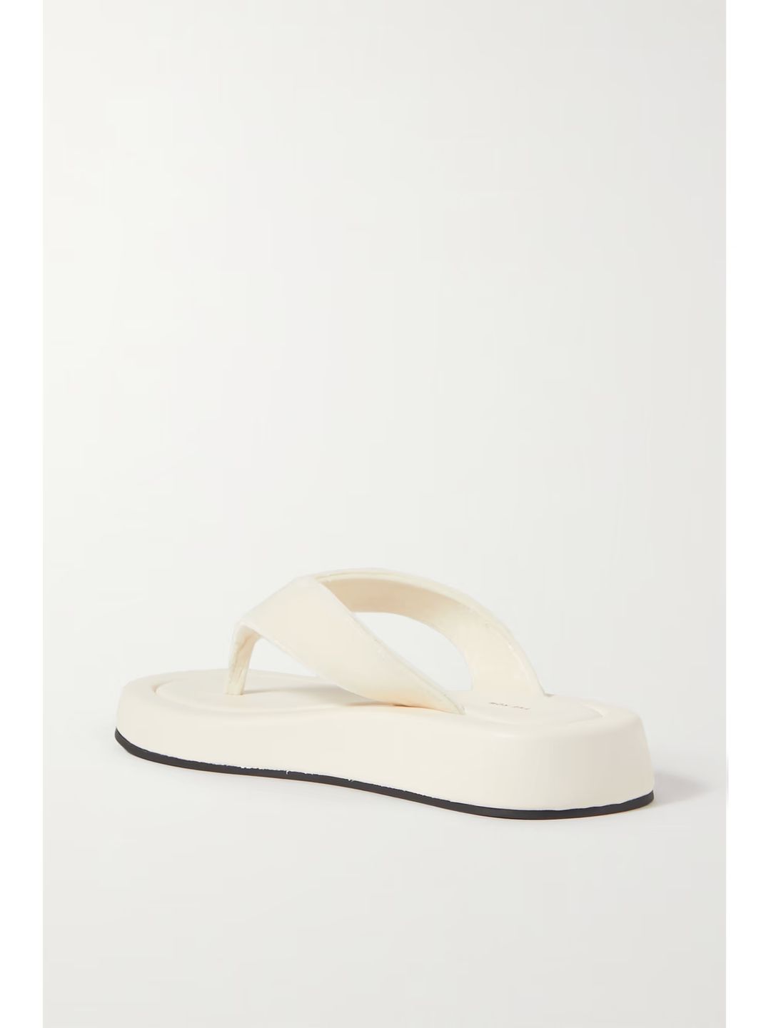 Ginza leather and velvet platform flip flops #3