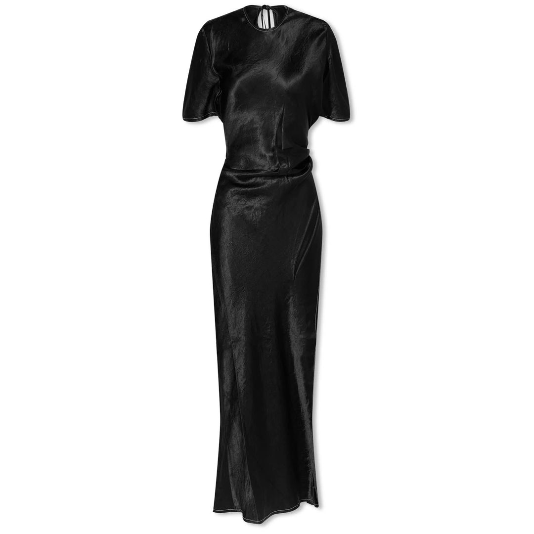 Daika Satin Wrap Midi-Dress