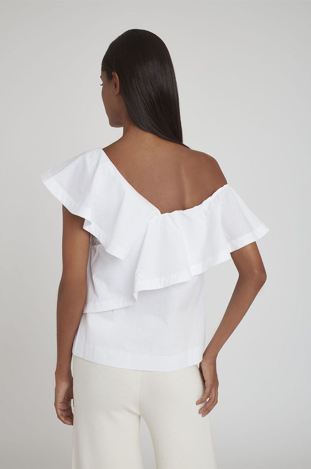 Seersucker Flounce Top #4