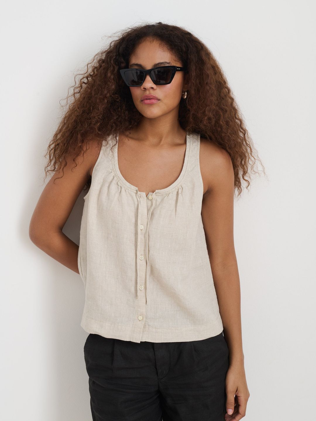 Sidney Top In Flax Linen #6