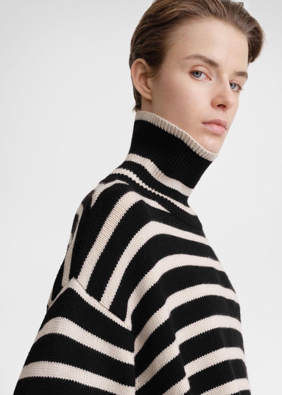 Signature stripe turtleneck black #4