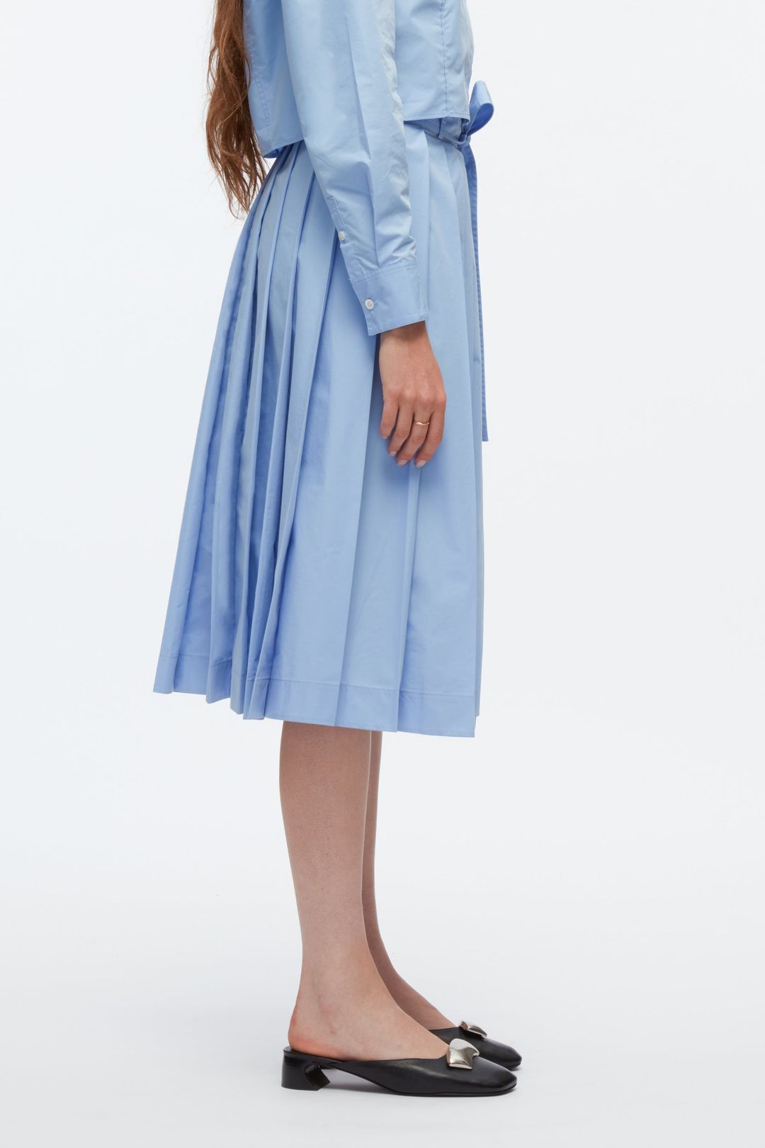 Knife Pleat Belted Skirt #3