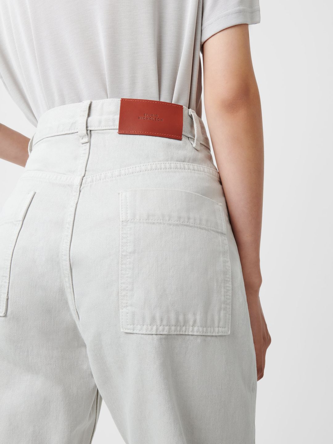 Ruthe Denim Pant in Bone Grey #6