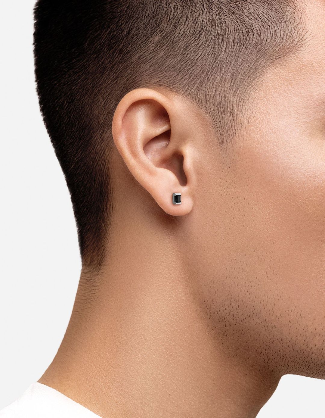 Valor Onyx Stud Earring, Sterling Silver