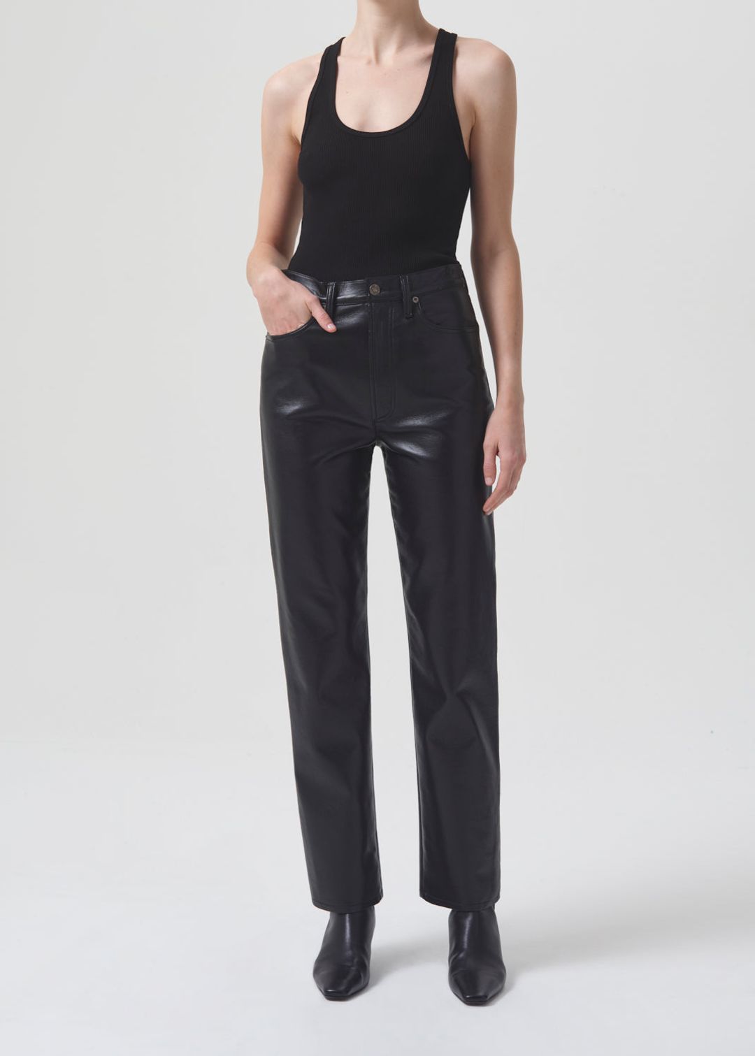 Recycled Leather 90's Pinch Waist in Detox